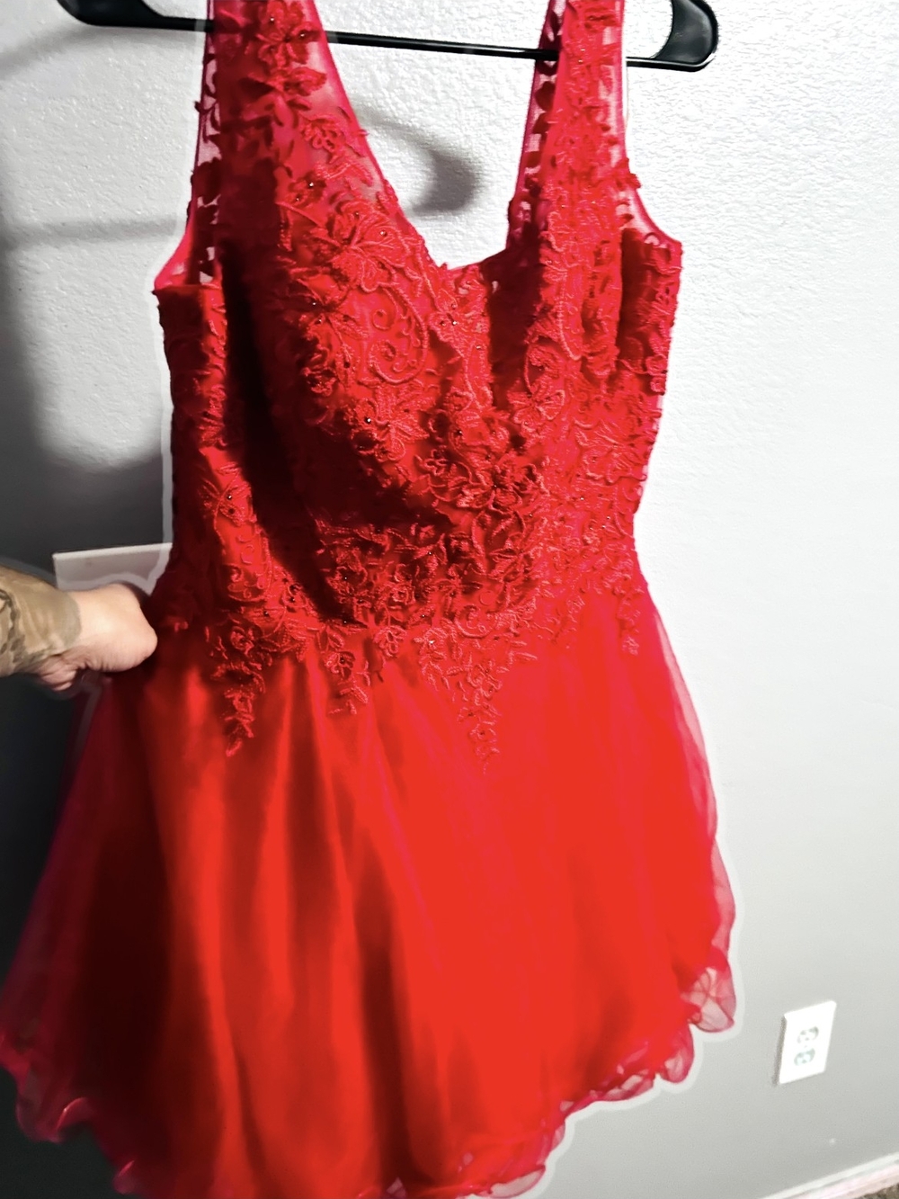 Dancing Queen Red Floral Lace & Tulle Party Dress